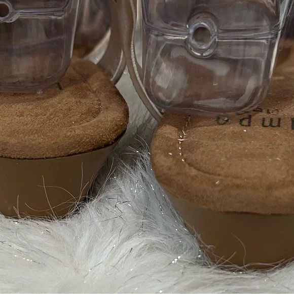 Impo Blush Tan T-Strap Sandals with Silver Ring - Picture 7 of 8